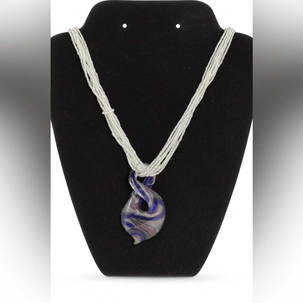 Venetiaurum Murano Glass Pendant Necklace 925 Italy